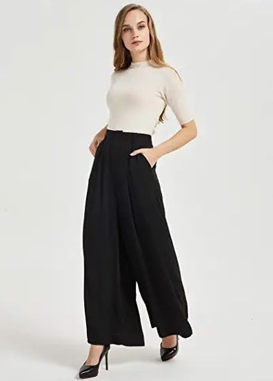 Tronjori High-Waisted Wide-Leg Palazzo Pants