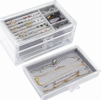Weiai acrylic jewelry box with three drawers