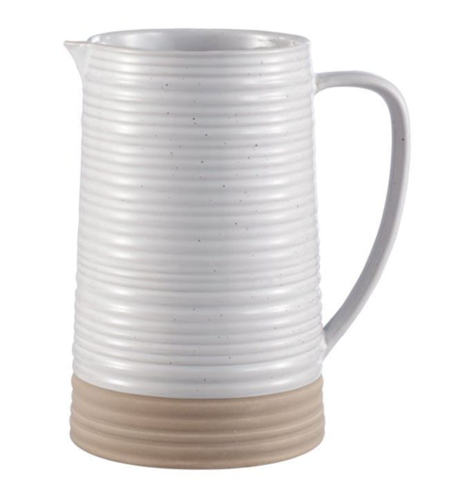 Exposed White Clay Stoneware Drink Pitcher