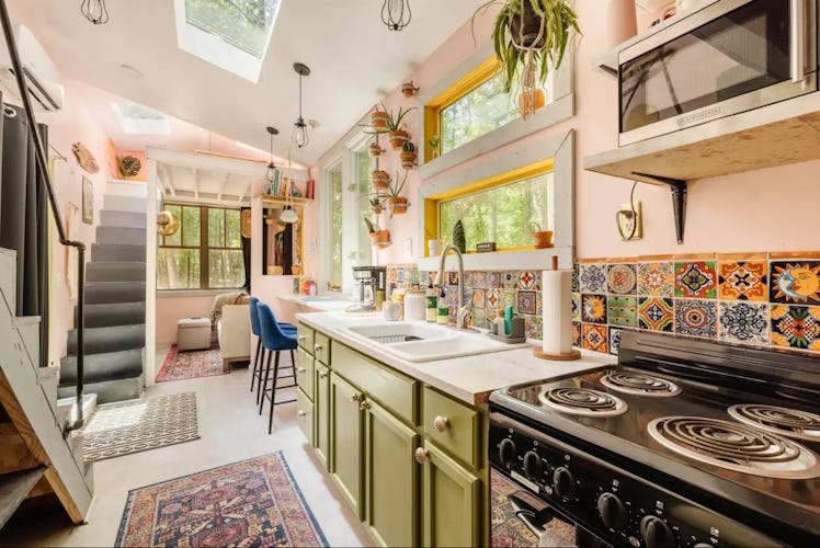 Kitchen of an Airbnb tiny house that is so 'Gram-worthy