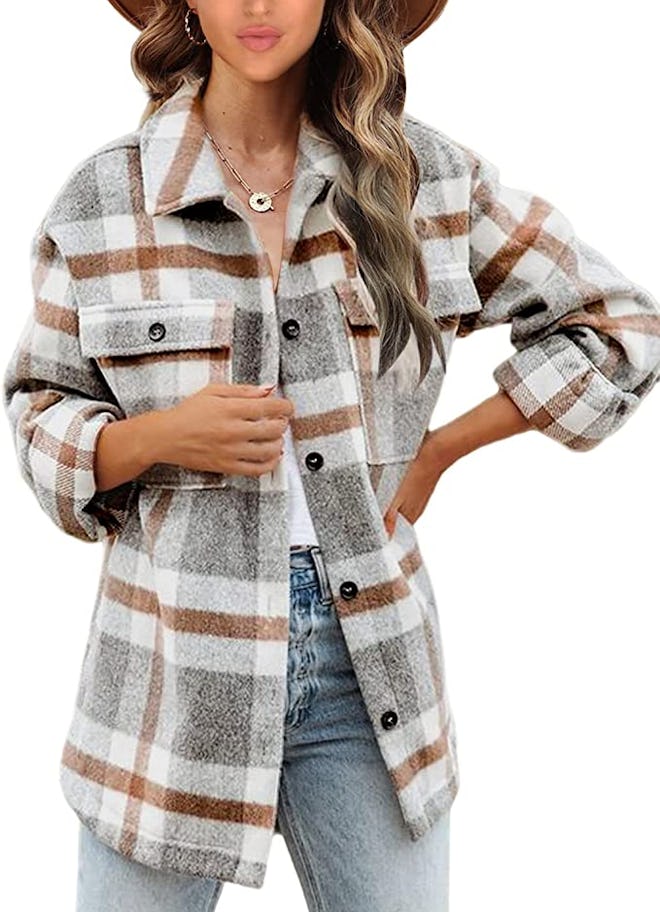 Beaully Plaid Flannel Shirt Jacket