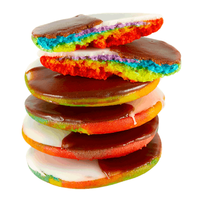 rainbow baby shower black and white cookies