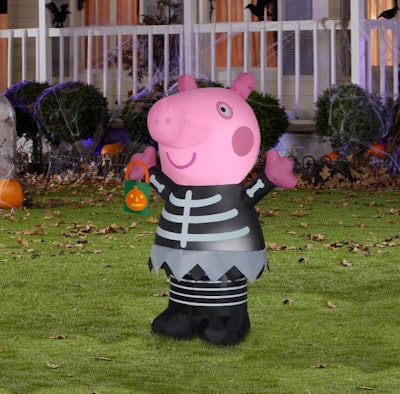 This Gemmy Airblown Inflatable Peppa Pig in Skeleton Costume is one of the best Halloween decoration...