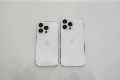 iPhone 14 Pro and 14 Pro Max, in silver