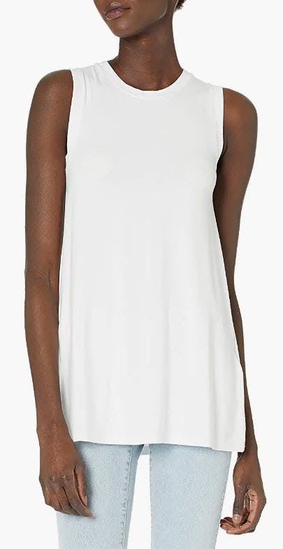 Daily Ritual Jersey Relaxed-Fit Muscle-Sleeve Swing Tunic