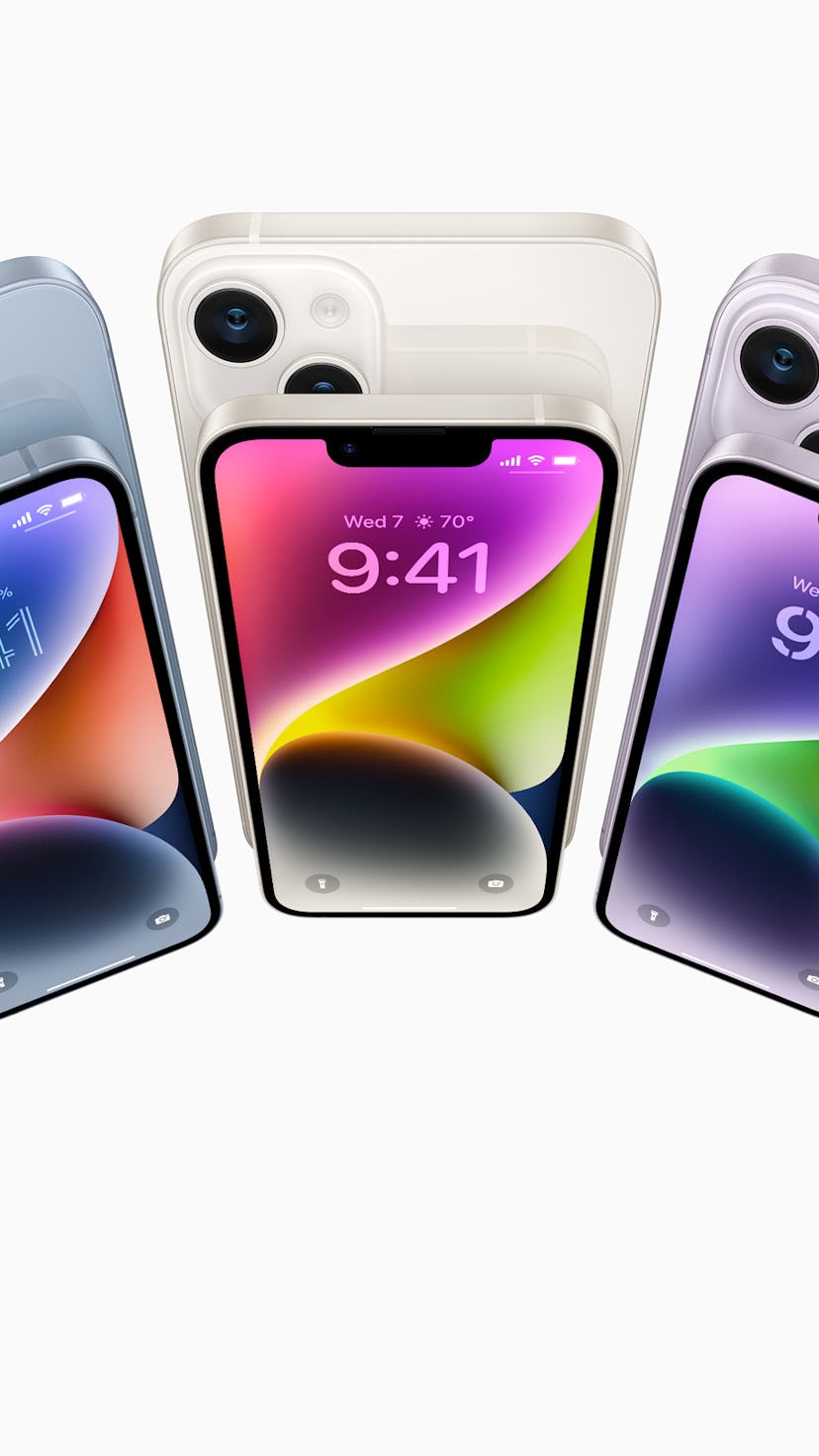 Three different iPhone 14 models