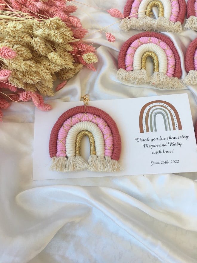 rainbow baby shower favors keychains