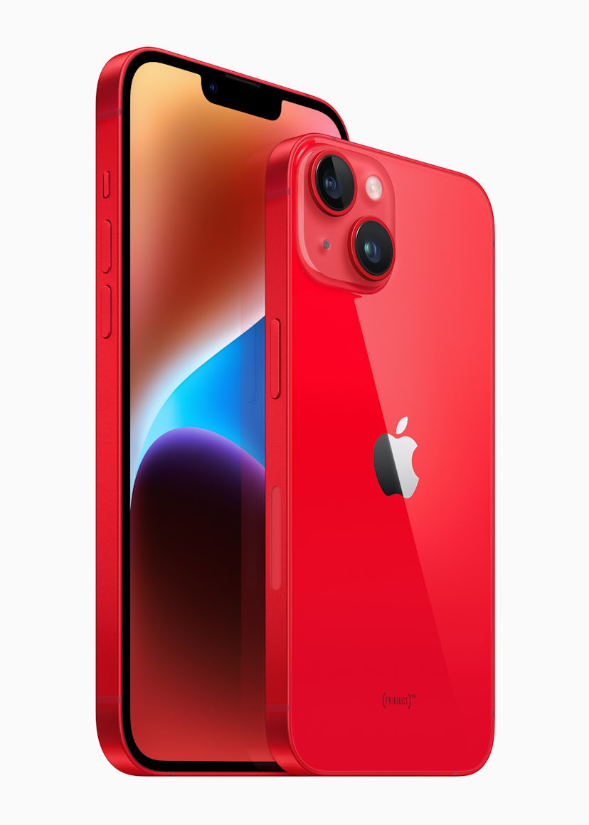 Red iPhone 14 model