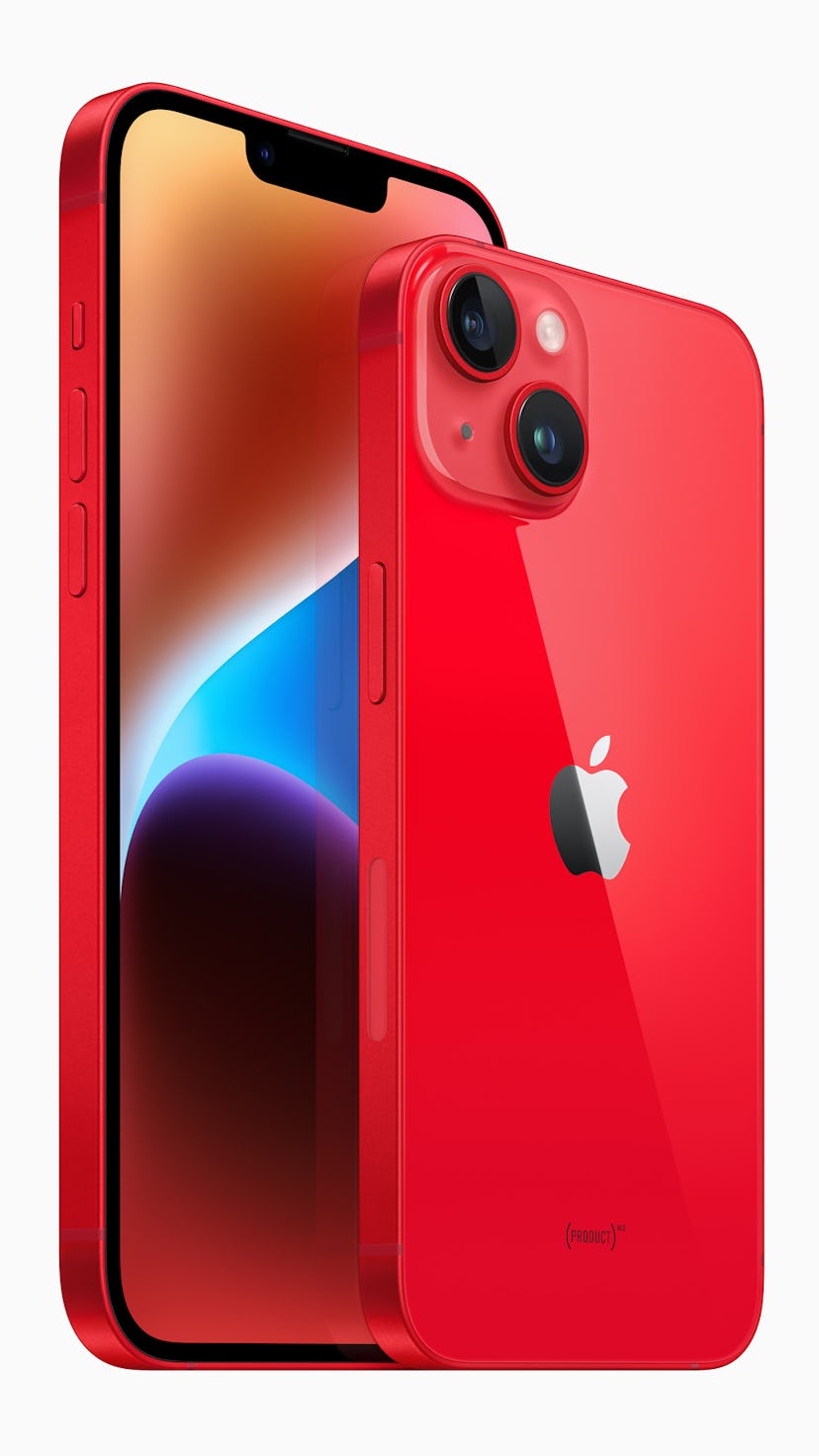 Red iPhone 14 model