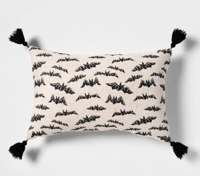 Hyde & EEK! Boutique Bat Lumbar Throw Pillow in Black is one of the best Halloween decor items from ...