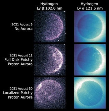Images from August 5 show the typical atmospheric conditions (no unusual activity). On August 11 and...
