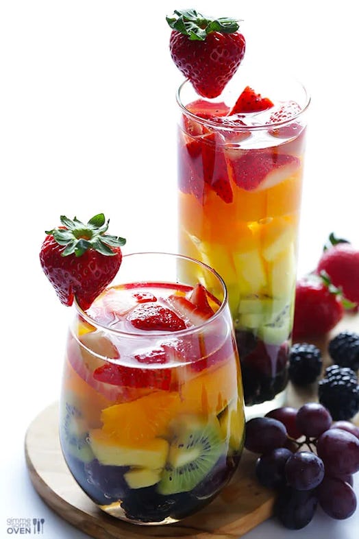 Rainbow sangria recipe for a rainbow baby shower.