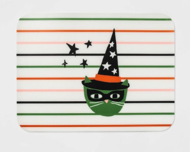 This plastic cat placemat from Target is one of the best Halloween decorations for 2022.