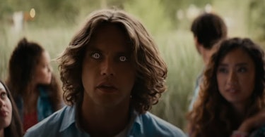 Jedidiah Goodacre tests out the house of horror’s retina-scanning. 
