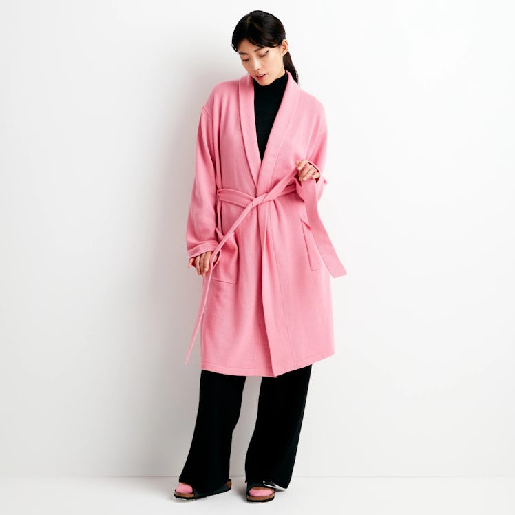Guest In Residence pink cashmere robe