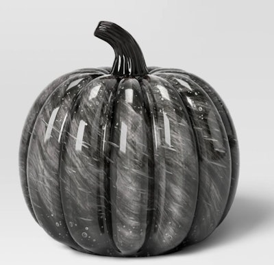 This Threshold Small Halloween Marble Glass Pumpkin is one of the best indoor Halloween decorations ...