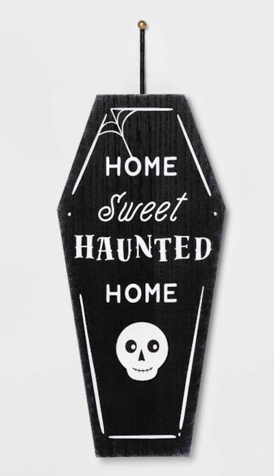 Hyde & EEK! Boutique Coffin Home Sweet Haunted Home Halloween Sign is one of the best Halloween deco...