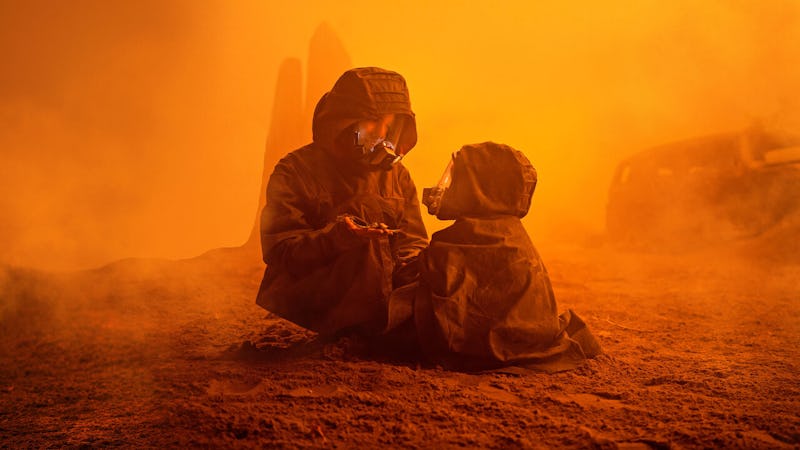 Captain nova characters in space suit on an orange desert planet.