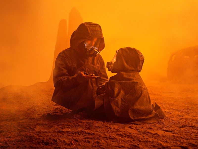 Captain nova characters in space suit on an orange desert planet.