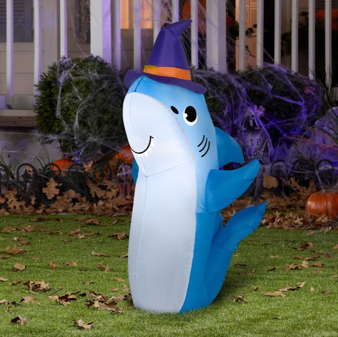 This Gemmy Airblown Shark With Witch Hat is one of the best Halloween decorations at Target.