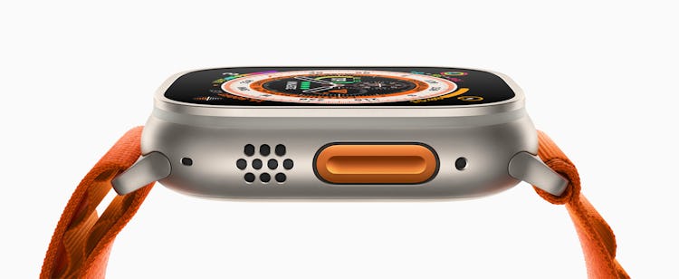 The Action button on the Apple Watch Ultra.