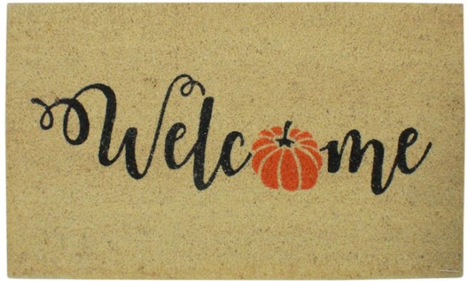 This Northlight Orange Pumpkin "Welcome" Fall Harvest Outdoor Doormat is one of the best Halloween i...
