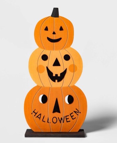 The Hyde & EEK! Boutique Falloween Stacked Pumpkin Wood Halloween Sign is one of the best Halloween ...