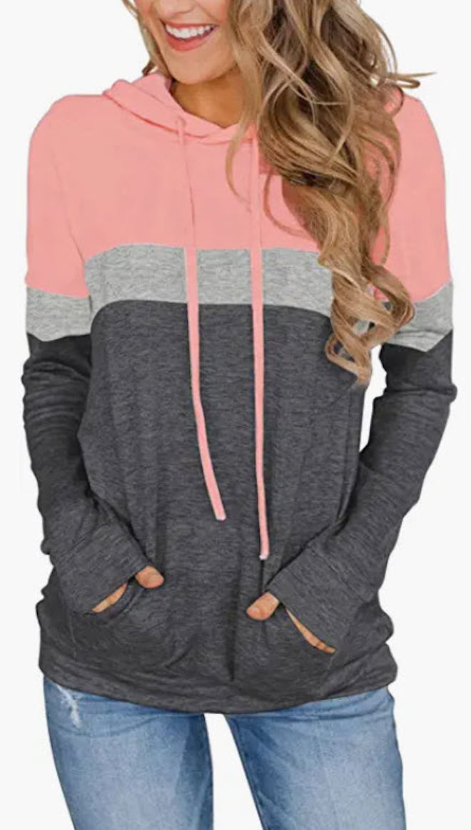 PINKMSTYLE Casual Color Block Hoodies