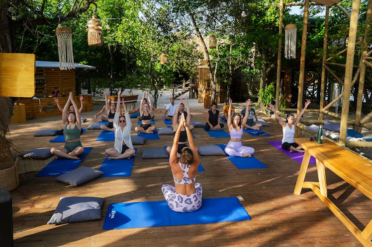 You can do yoga at Corona Island Colombia.