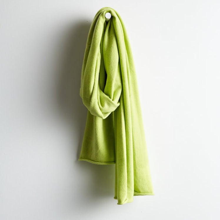 Guest In Residence lime green cashmere scarf