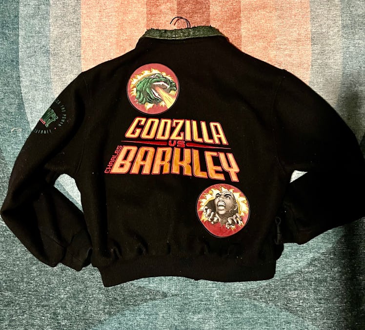 Clint Goldman’s Godzilla vs Charles Barkley jacket. 