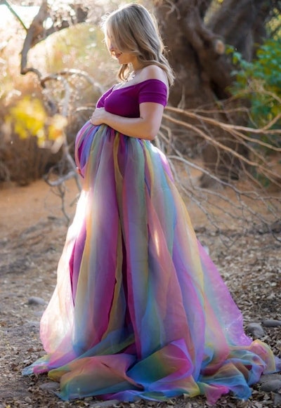 rainbow baby shower dress