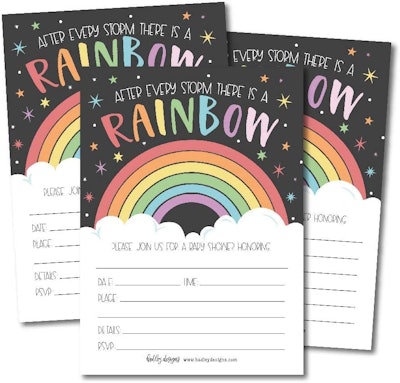 rainbow baby shower invitations