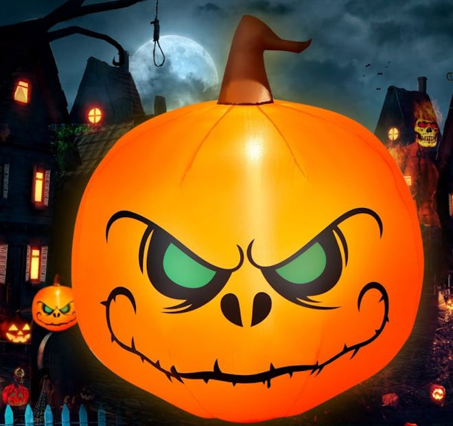 This Costway 4-foot Halloween Inflatable Pumpkin Large Blow up with Build-in LED Light is one of the...