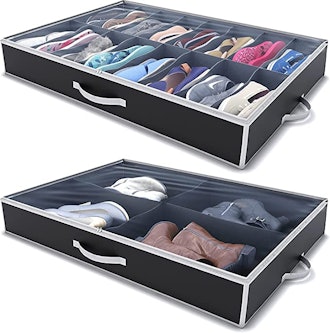 Woffit Under Bed Shoe Storage Organizer (2-Pack)