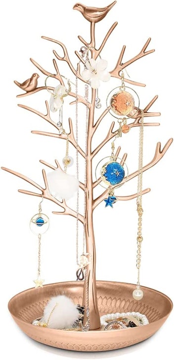 Inviktus silver birds tree jewelry stand, a jewelry organizer on Amazon