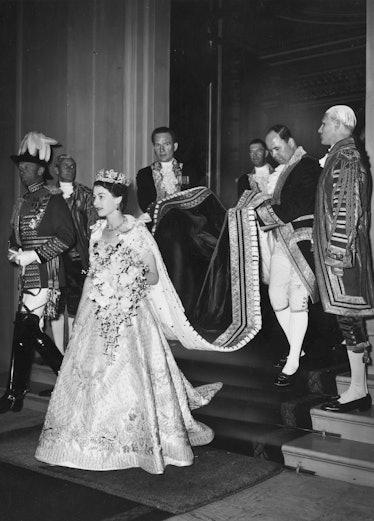 Queen Elizabeth on the day of her coronation 