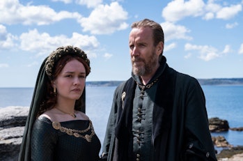 Rhys Ifans as Otto Hightower, Olivia Cooke as Alicent Hightower 