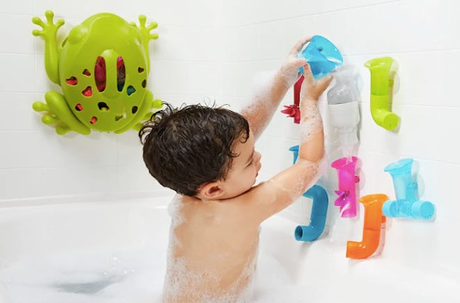 The Boon PIPES Building Toddler Bath Tub Toy is one of the best building toys for kids.