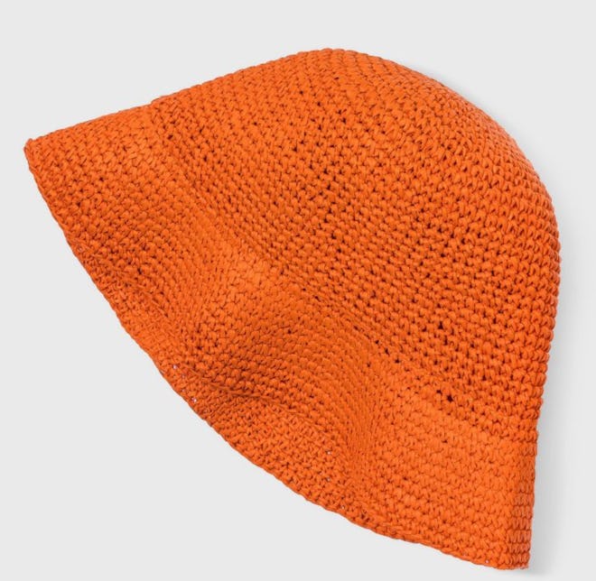 This Cat & Jack Kids' Paper Straw Hat in Solid Orange can make a Casita Encanto Halloween costume.