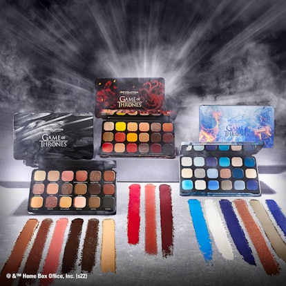 The "Game of Thrones" X Revolution Collection's three, 18-shade palettes.