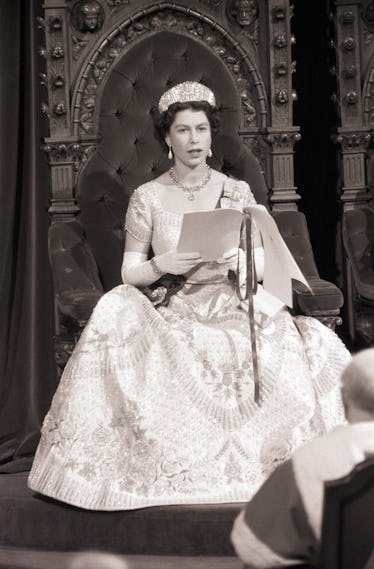 Queen Elizabeth II's Greatest Style Minutes: A Visual History 8 Queen Elizabeth II rewearing her coronation gown