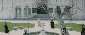 The White Tree of Gondor stands in Minas Tirith in 2003’s The Lord of the Rings: The Return of the K...