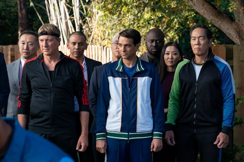 William Zabka as Johnny Lawrence, Ralph Macchio as Daniel LaRusso, and Yuji Okumoto as Chozen Toguch...