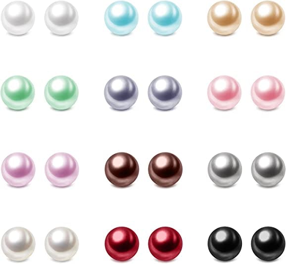 Charisma Pearl-Look Stud Earrings (12 Pairs)