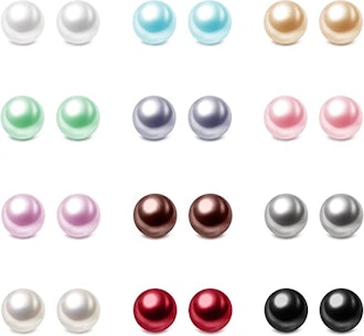 Charisma Pearl-Look Stud Earrings (12 Pairs)