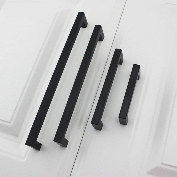 Goldenwarm Black Square Bar Cabinet Pull (5-Pack)