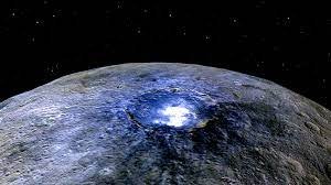 a bright spot seen on the surface of Ceres inside a crater