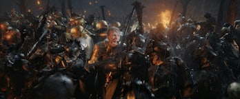 Galadriel’s brother, Finrod (Will Fletcher), fights against an army of Orcs in the opening prologue ...