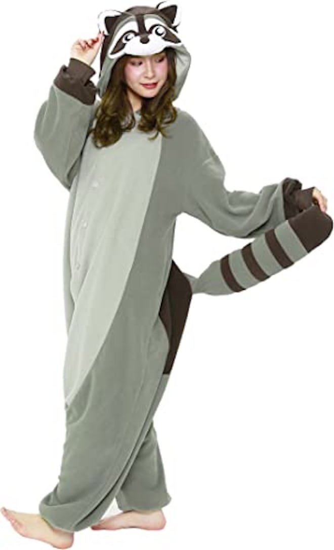 Amazon SAZAC Raccoon Kigurumi Halloween Costume Onesie
